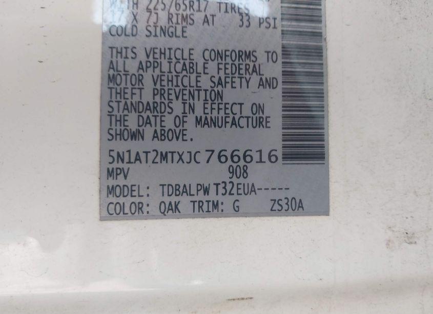 Photo 9 of 2018 Nissan Rogue S (VIN 5N1AT2MTXJC766616)