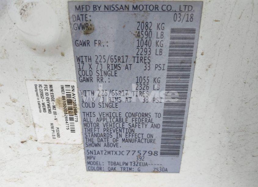 Photo 9 of 2018 Nissan Rogue S (VIN 5N1AT2MTXJC775798)