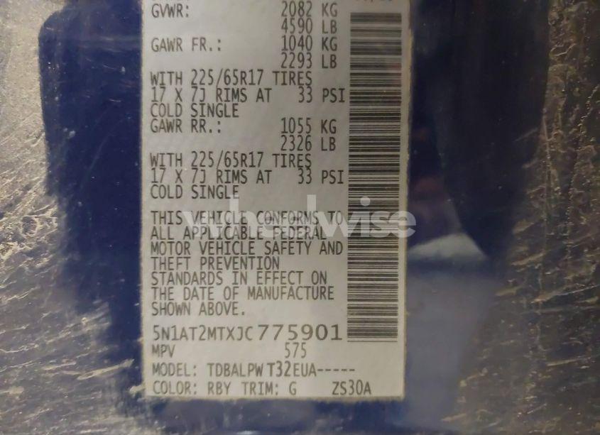 Photo 9 of 2018 Nissan Rogue S (VIN 5N1AT2MTXJC775901)