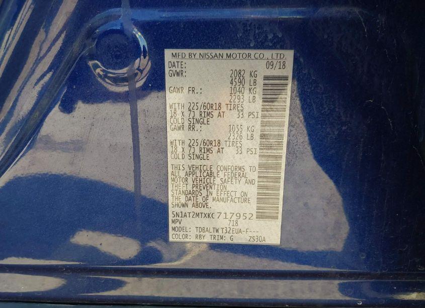 Photo 9 of 2019 Nissan Rogue SV (VIN 5N1AT2MTXKC717952)