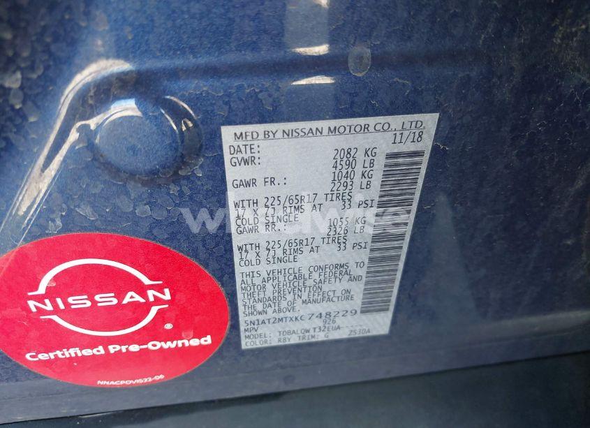 Photo 9 of 2019 Nissan Rogue SV (VIN 5N1AT2MTXKC748229)