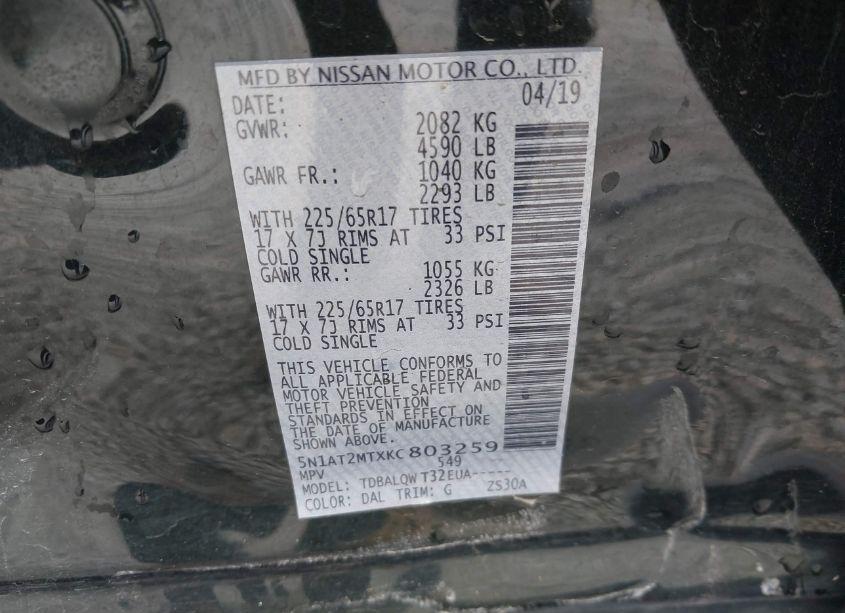 Photo 9 of 2019 Nissan Rogue SV (VIN 5N1AT2MTXKC803259)