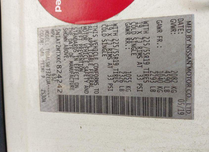 Photo 9 of 2019 Nissan Rogue SL (VIN 5N1AT2MTXKC824242)