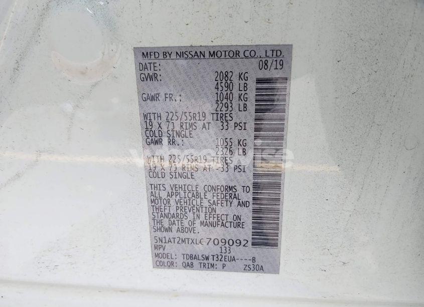 Photo 9 of 2020 Nissan Rogue SL FWD (VIN 5N1AT2MTXLC709092)