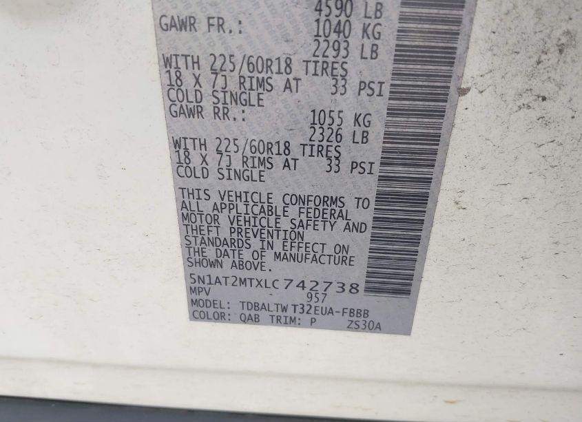 Photo 9 of 2020 Nissan Rogue SV FWD (VIN 5N1AT2MTXLC742738)