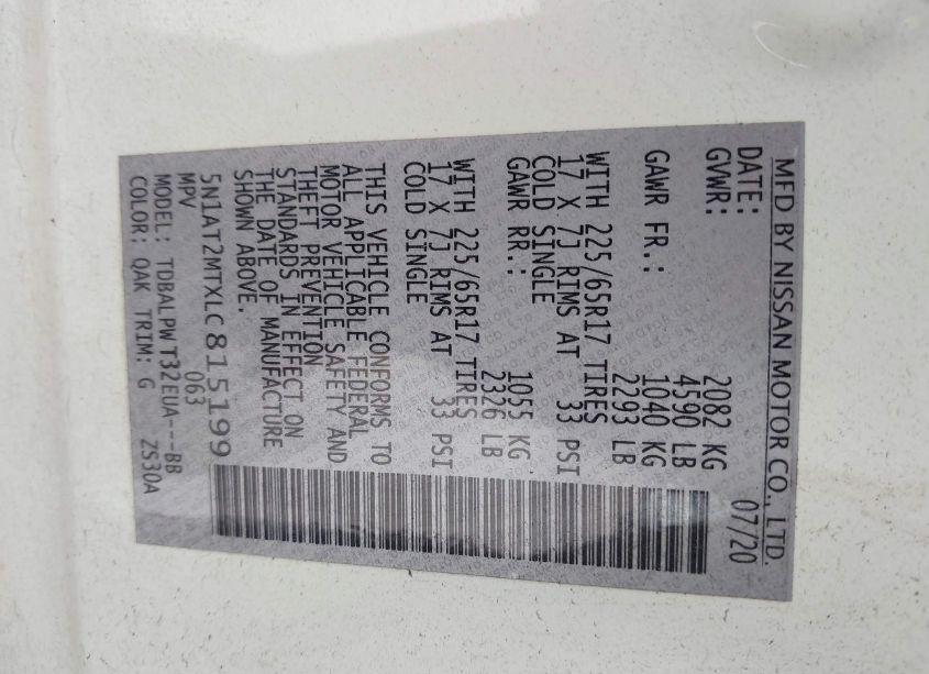 Photo 9 of 2020 Nissan Rogue S FWD (VIN 5N1AT2MTXLC815199)