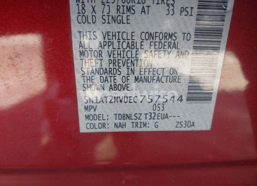 Photo 9 of 2014 Nissan Rogue SL (VIN 5N1AT2MV0EC757544)