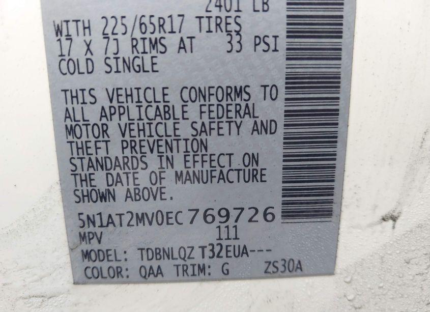 Photo 9 of 2014 Nissan Rogue SV (VIN 5N1AT2MV0EC769726)