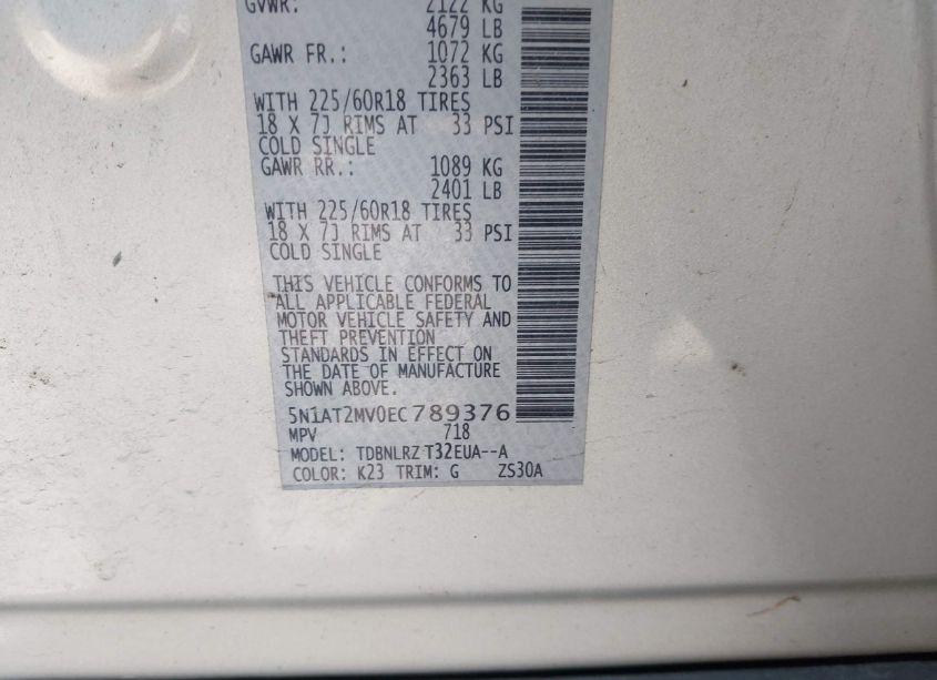 Photo 9 of 2014 Nissan Rogue SL (VIN 5N1AT2MV0EC789376)