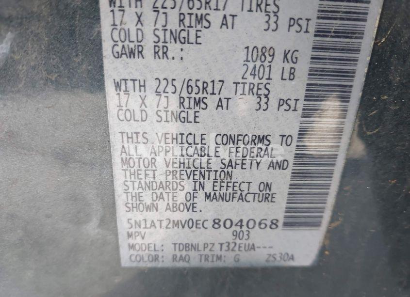 Photo 9 of 2014 Nissan Rogue S (VIN 5N1AT2MV0EC804068)