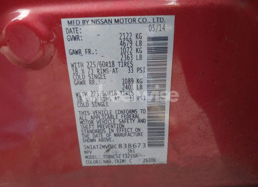 Photo 9 of 2014 Nissan Rogue SL (VIN 5N1AT2MV0EC838673)