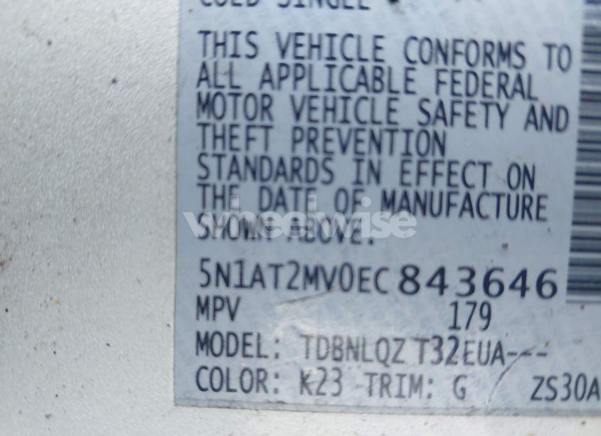 Photo 9 of 2014 Nissan Rogue SV (VIN 5N1AT2MV0EC843646)