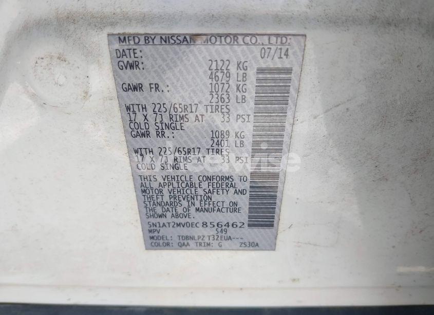 Photo 9 of 2014 Nissan Rogue S (VIN 5N1AT2MV0EC856462)