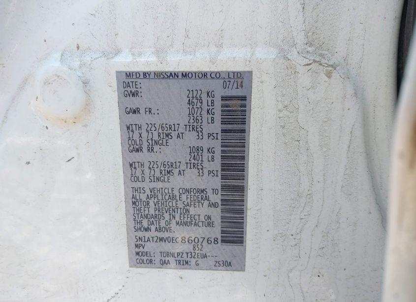 Photo 9 of 2014 Nissan Rogue S (VIN 5N1AT2MV0EC860768)