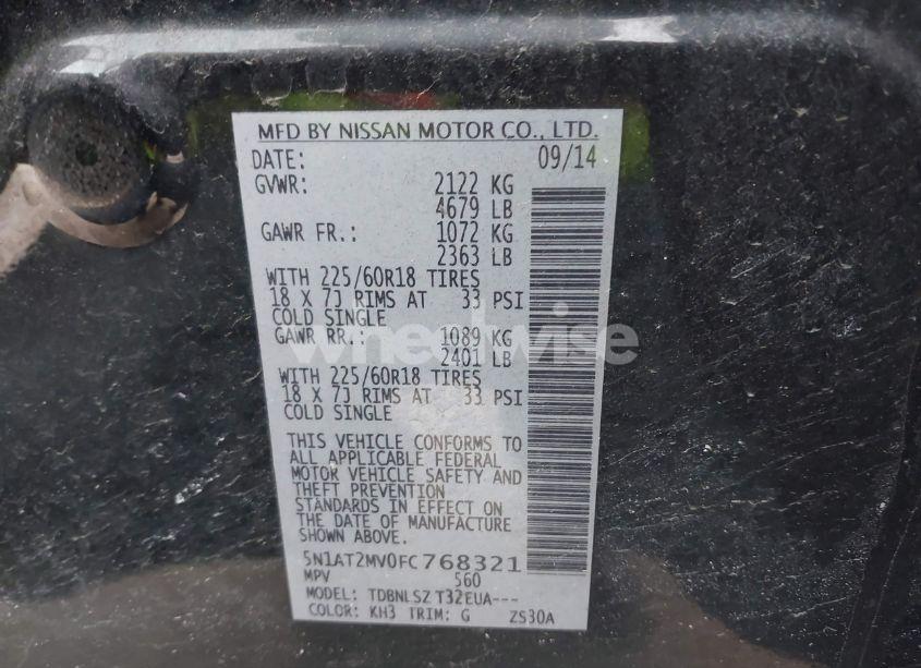 Photo 9 of 2015 Nissan Rogue SL (VIN 5N1AT2MV0FC768321)