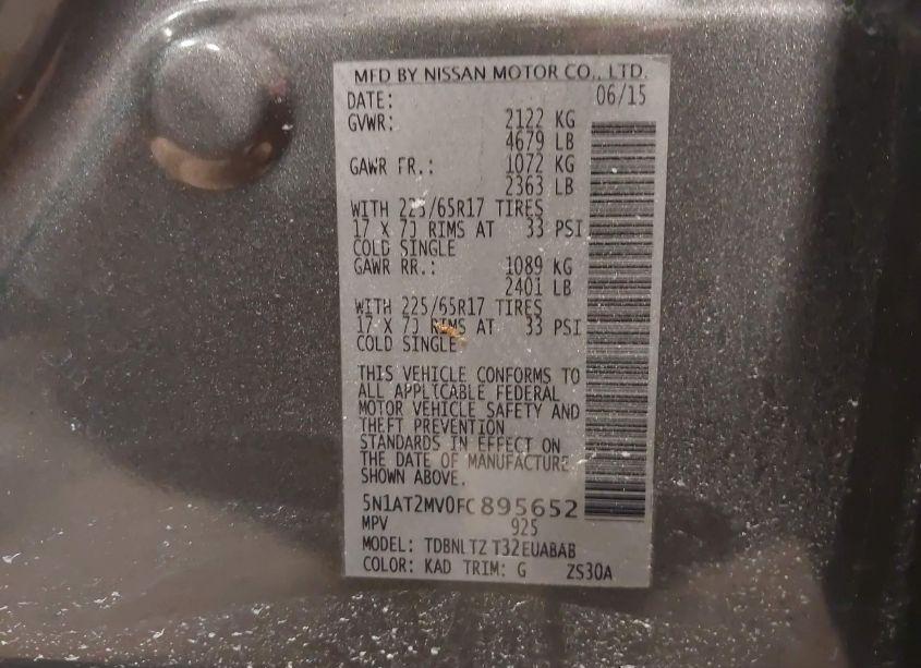 Photo 9 of 2015 Nissan Rogue SV (VIN 5N1AT2MV0FC895652)