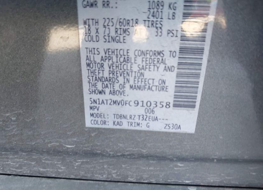 Photo 9 of 2015 Nissan Rogue SL (VIN 5N1AT2MV0FC910358)