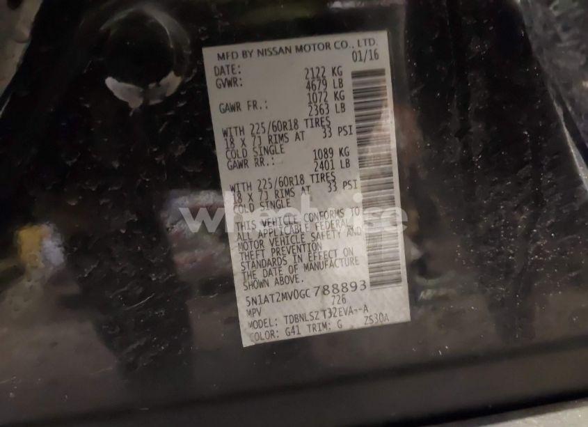 Photo 9 of 2016 Nissan Rogue SL (VIN 5N1AT2MV0GC788893)