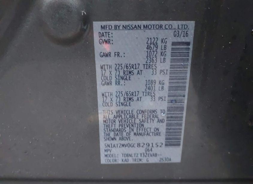 Photo 9 of 2016 Nissan Rogue SV (VIN 5N1AT2MV0GC829152)