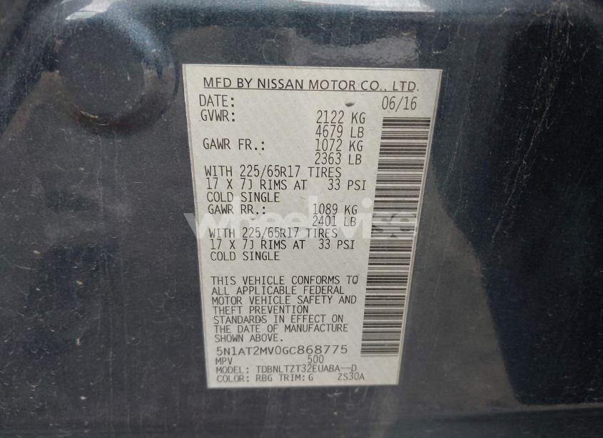 Photo 9 of 2016 Nissan Rogue SV (VIN 5N1AT2MV0GC868775)