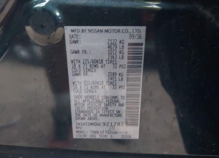 Photo 9 of 2016 Nissan Rogue SL (VIN 5N1AT2MV0GC921782)