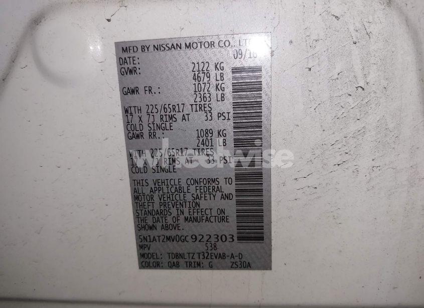 Photo 9 of 2016 Nissan Rogue SV (VIN 5N1AT2MV0GC922303)