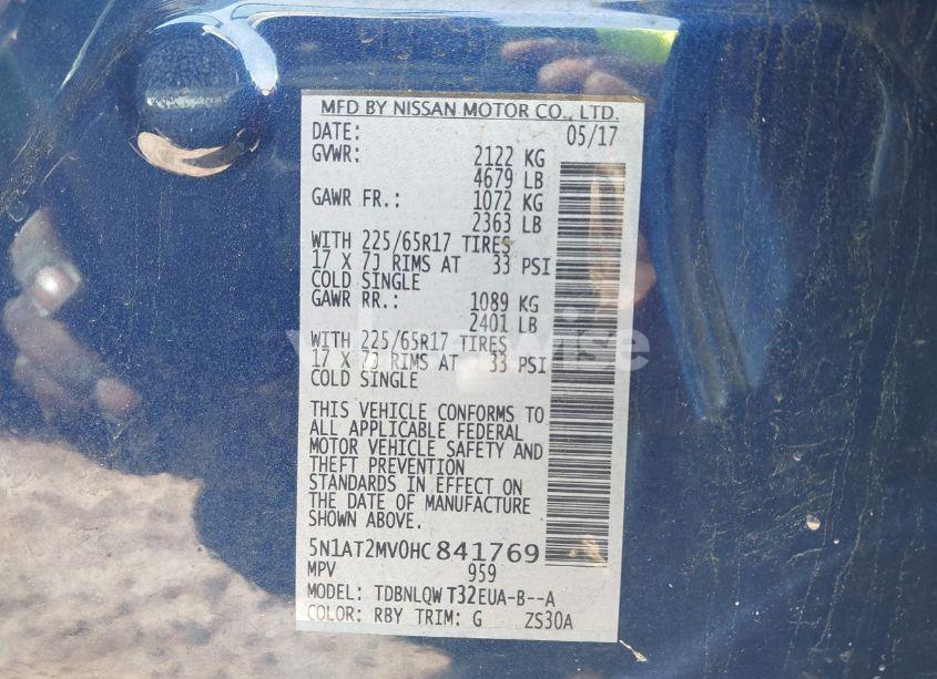 Photo 9 of 2017 Nissan Rogue SV (VIN 5N1AT2MV0HC841769)