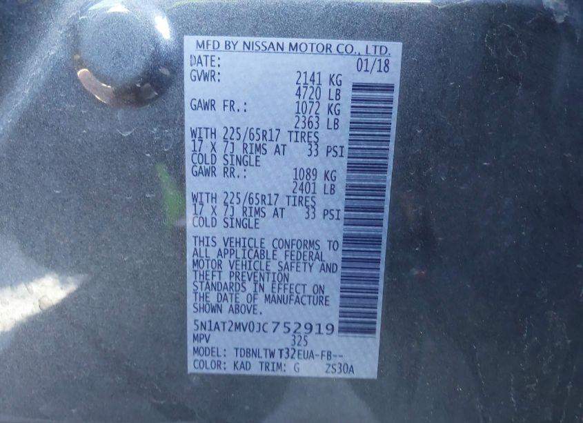 Photo 9 of 2018 Nissan Rogue SV (VIN 5N1AT2MV0JC752919)