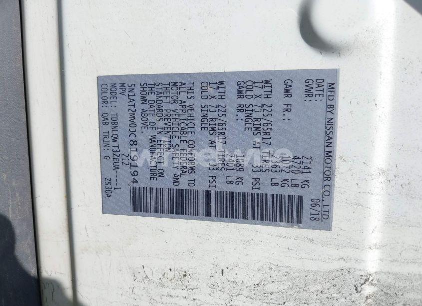 Photo 9 of 2018 Nissan Rogue SV (VIN 5N1AT2MV0JC819194)