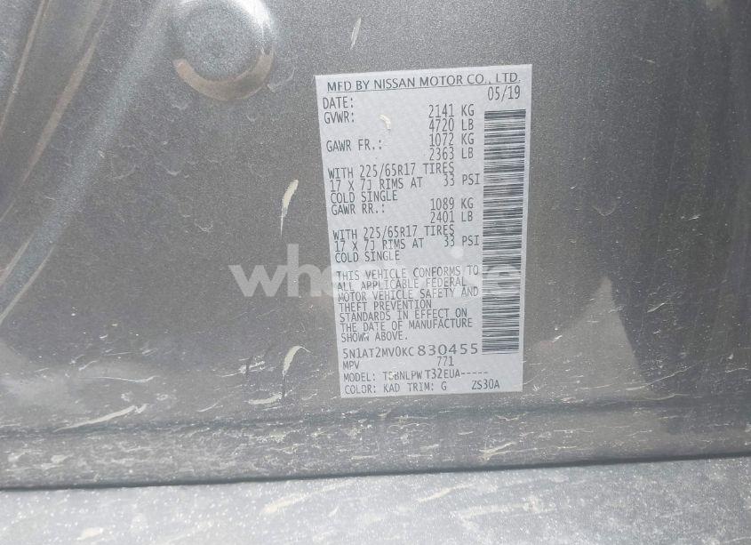 Photo 9 of 2019 Nissan Rogue S (VIN 5N1AT2MV0KC830455)