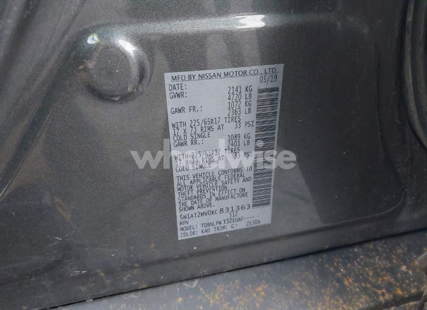 Photo 9 of 2019 Nissan Rogue S (VIN 5N1AT2MV0KC831363)