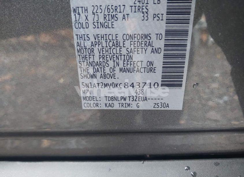 Photo 9 of 2019 Nissan Rogue S (VIN 5N1AT2MV0KC843710)