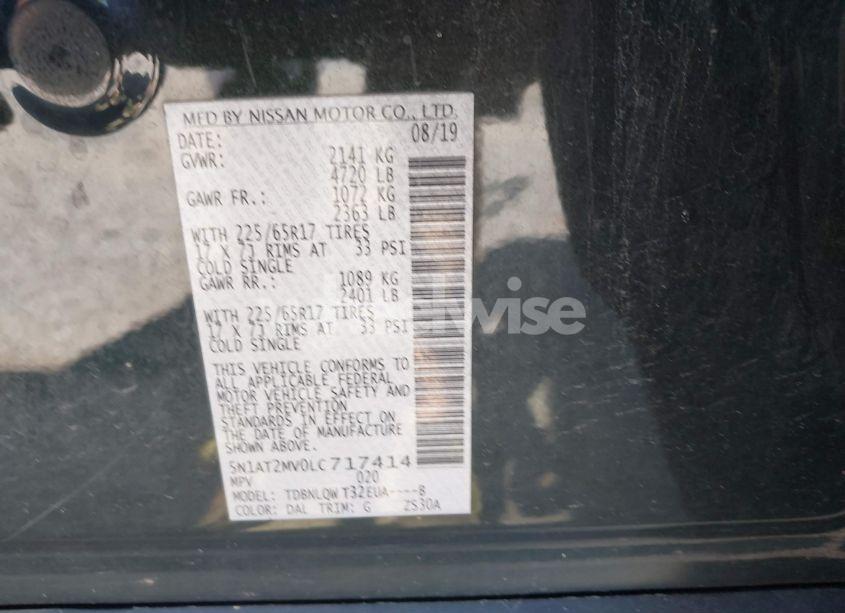 Photo 9 of 2020 Nissan Rogue SV INTELLIGENT AWD (VIN 5N1AT2MV0LC717414)