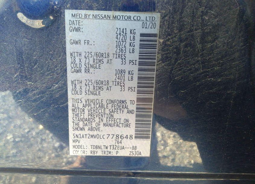 Photo 9 of 2020 Nissan Rogue SV INTELLIGENT AWD (VIN 5N1AT2MV0LC778648)