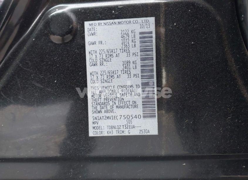 Photo 9 of 2014 Nissan Rogue SV (VIN 5N1AT2MV1EC750540)