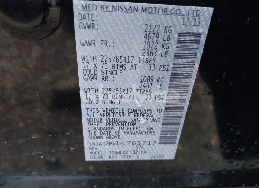 Photo 9 of 2014 Nissan Rogue SV (VIN 5N1AT2MV1EC765717)