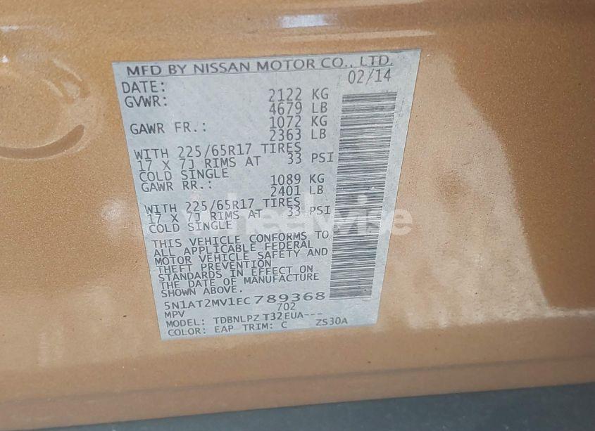 Photo 9 of 2014 Nissan Rogue S (VIN 5N1AT2MV1EC789368)