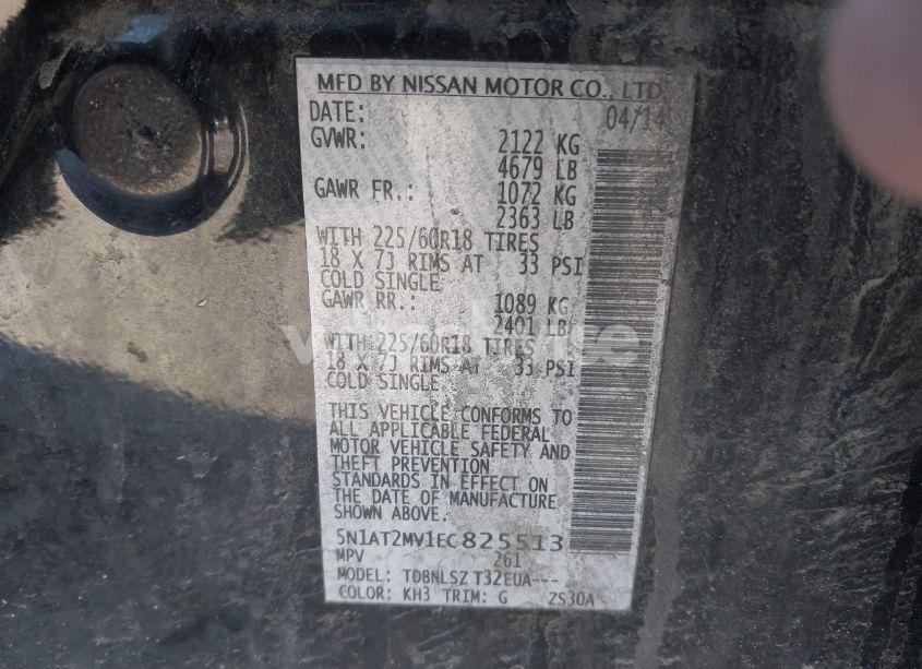 Photo 9 of 2014 Nissan Rogue S/SL/SV (VIN 5N1AT2MV1EC825513)