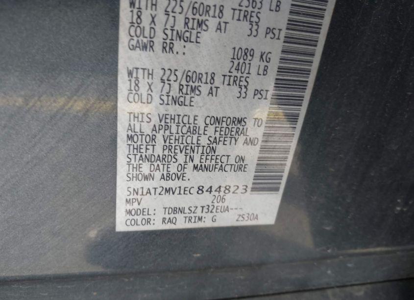 Photo 9 of 2014 Nissan Rogue SL (VIN 5N1AT2MV1EC844823)