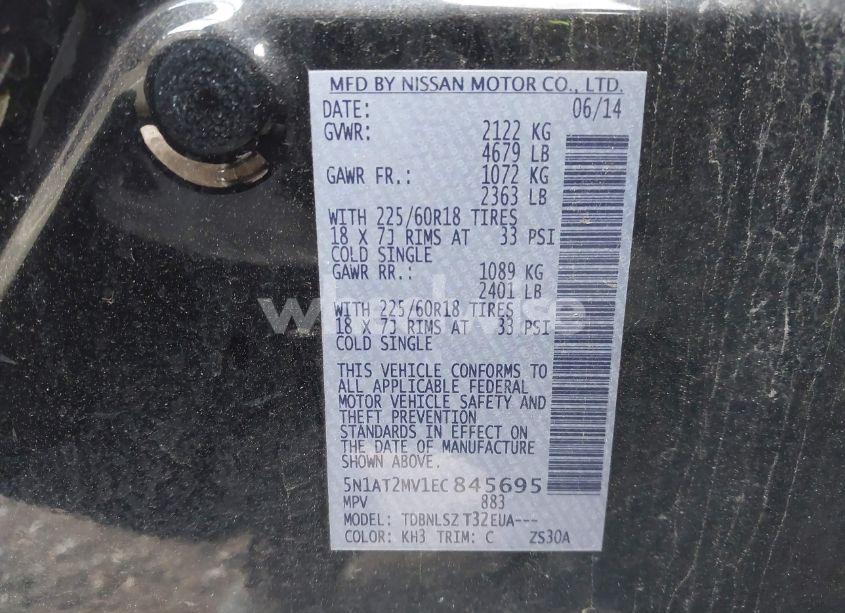 Photo 9 of 2014 Nissan Rogue SL (VIN 5N1AT2MV1EC845695)