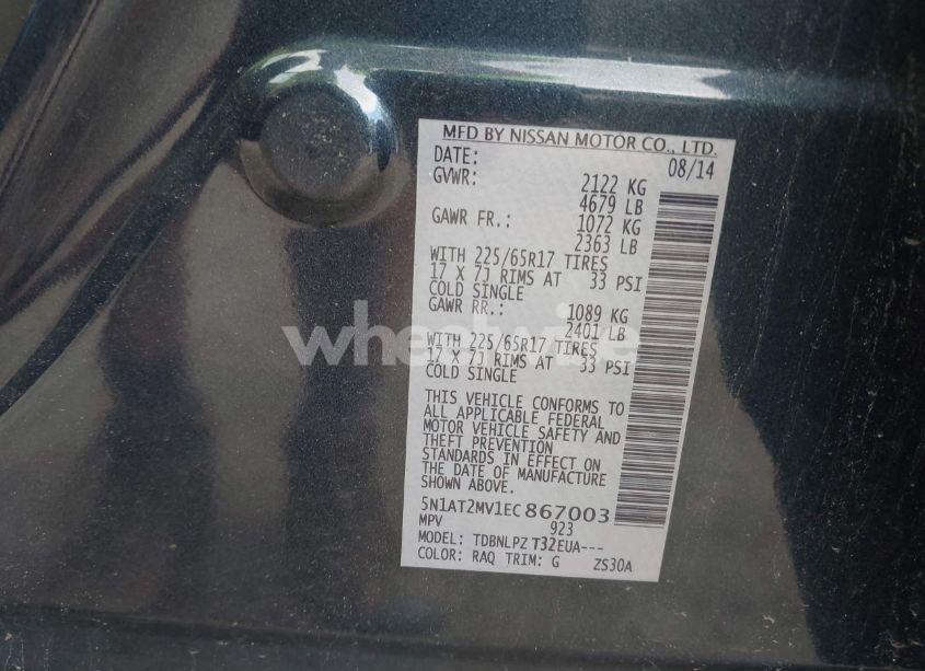 Photo 9 of 2014 Nissan Rogue S (VIN 5N1AT2MV1EC867003)