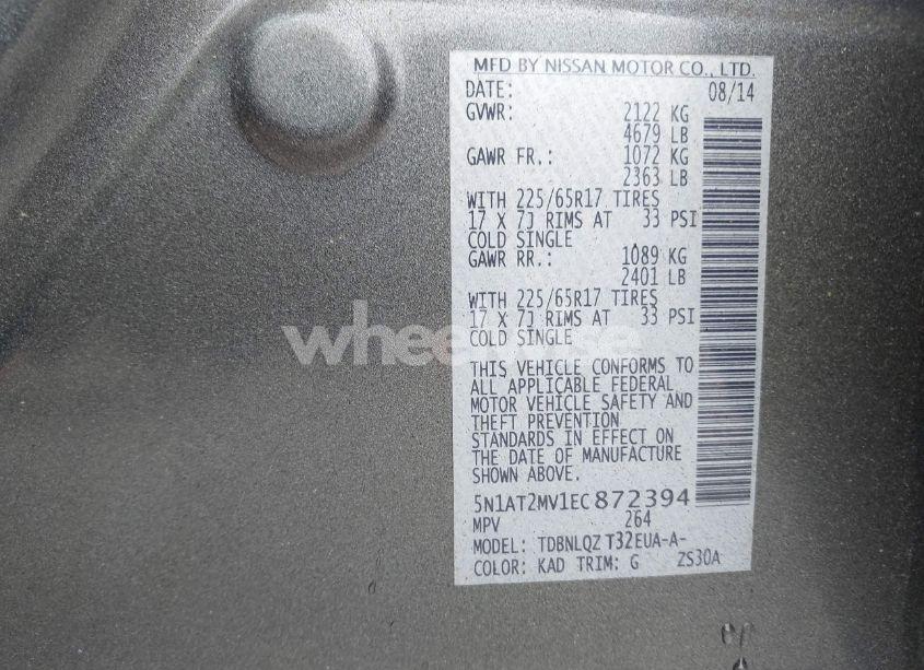 Photo 9 of 2014 Nissan Rogue SV (VIN 5N1AT2MV1EC872394)