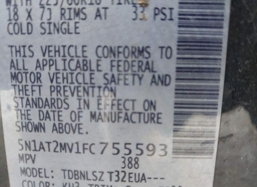 Photo 9 of 2015 Nissan Rogue SL (VIN 5N1AT2MV1FC755593)