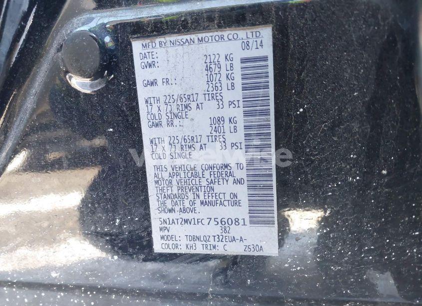 Photo 9 of 2015 Nissan Rogue SV (VIN 5N1AT2MV1FC756081)