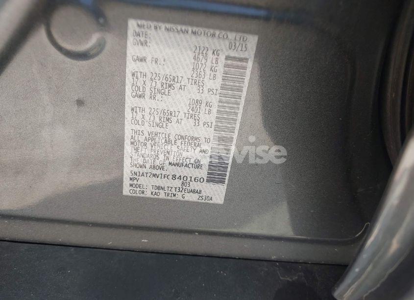 Photo 9 of 2015 Nissan Rogue SV (VIN 5N1AT2MV1FC840160)