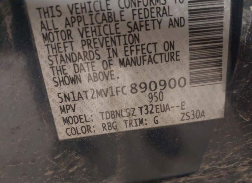 Photo 9 of 2015 Nissan Rogue SL (VIN 5N1AT2MV1FC890900)