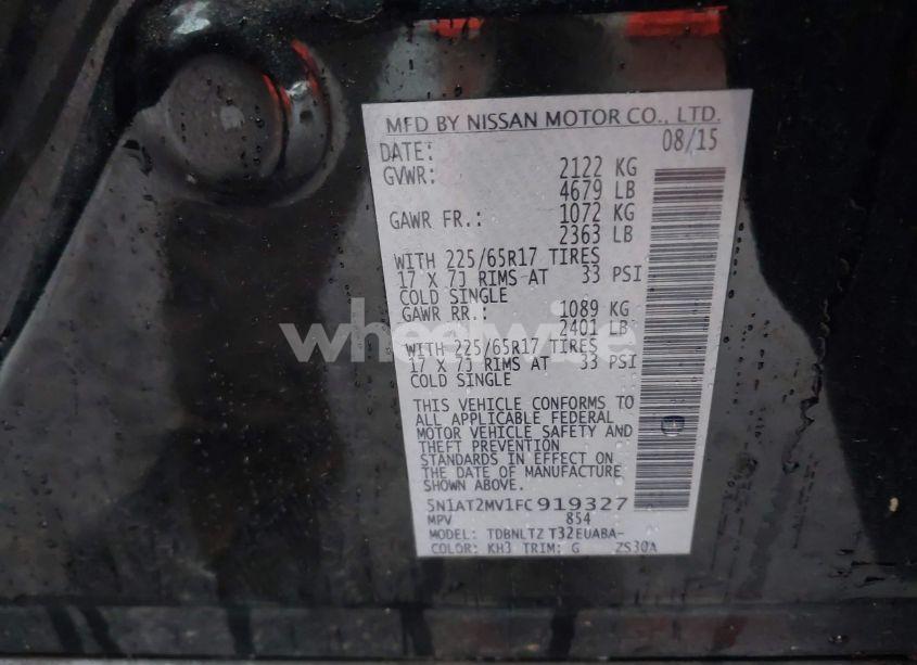 Photo 9 of 2015 Nissan Rogue SV (VIN 5N1AT2MV1FC919327)