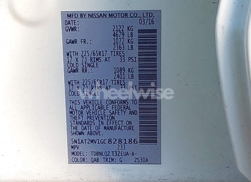 Photo 9 of 2016 Nissan Rogue SV (VIN 5N1AT2MV1GC828186)