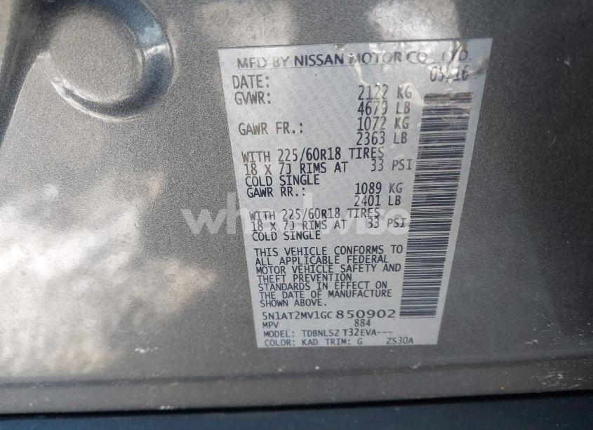 Photo 9 of 2016 Nissan Rogue SL (VIN 5N1AT2MV1GC850902)