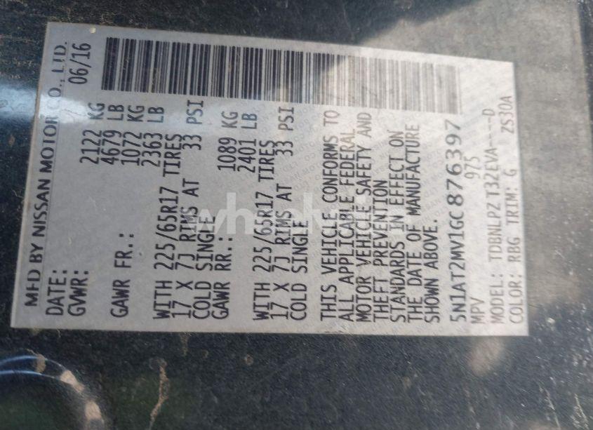 Photo 9 of 2016 Nissan Rogue S (VIN 5N1AT2MV1GC876397)